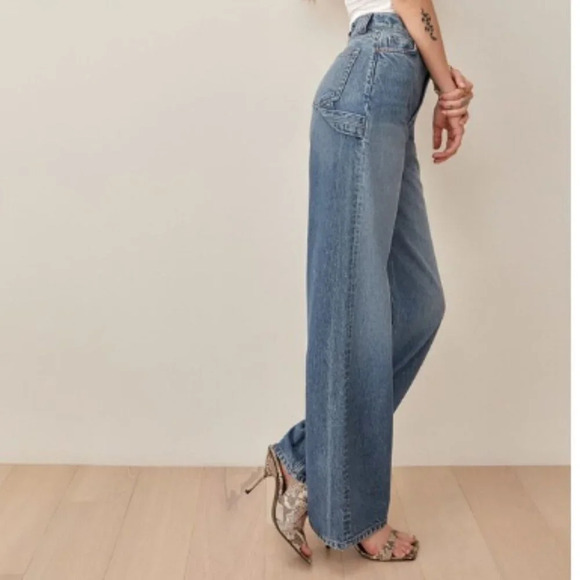 REFORMATION  Hailey utility high rise wide leg  in kama size  25 - Picture 1 of 9
